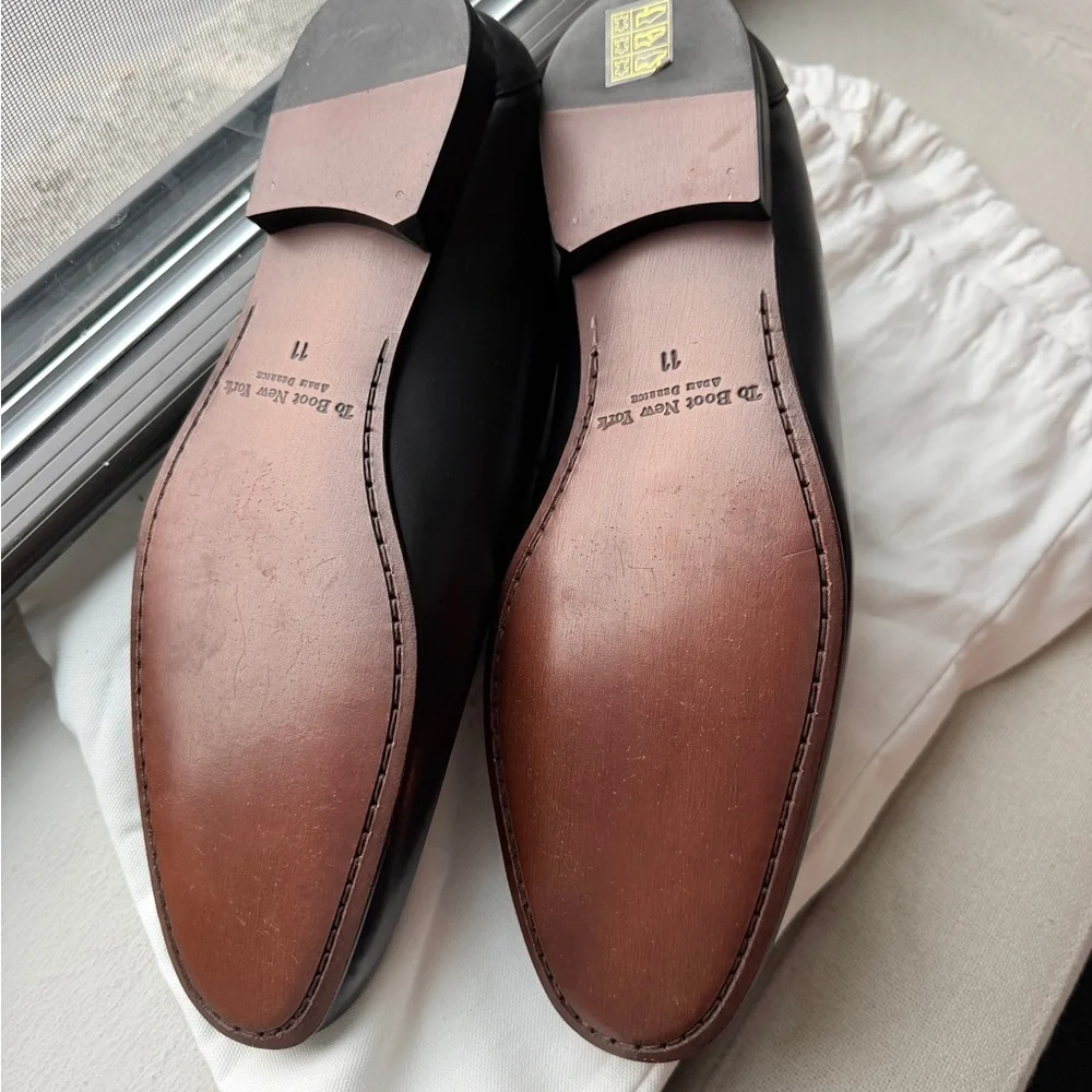 To Boot Black Leather Penny Loafers - Men's Slip-Ons